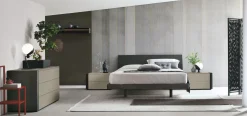 Letto con testiera curva matrimoniale Cleopatra disponibile in 2 misure e vari colori