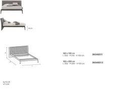 Letto con testiera imbottita decorata in tessuto matrimoniale Blich disponibile in 2 misure e vari colori