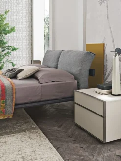 Letto con testiera imbottita matrimoniale Panama disponibile in 2 misure e vari colori