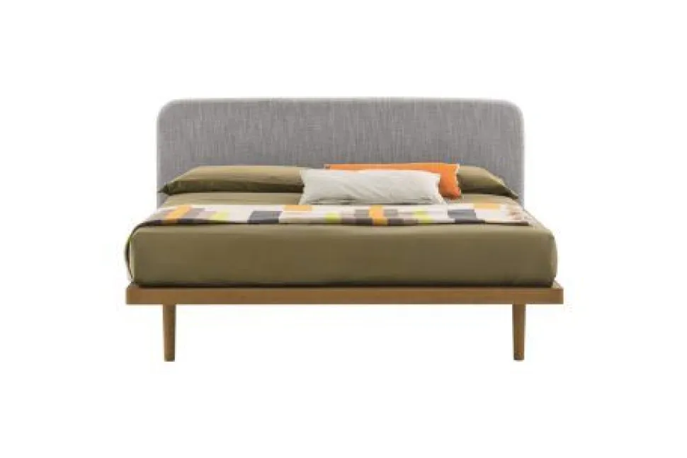 Letto con testiera imbottita matrimoniale Silvia disponibile in 2 misure e vari colori