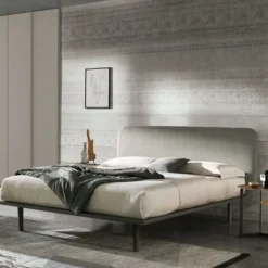 Letto con testiera imbottita matrimoniale Silvia disponibile in 2 misure e vari colori