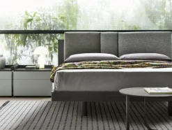 Letto con testiera imbottita a 3 cuscini matrimoniale Nico03 disponibile in 2 misure e vari colori