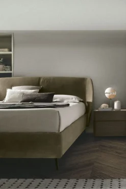 Letto imbottito in tessuto matrimoniale Milano disponibile in 2 misure e vari colori