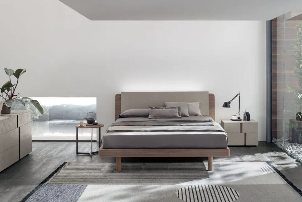 Letto in legno matrimoniale Materia disponibile in 2 misure e vari colori