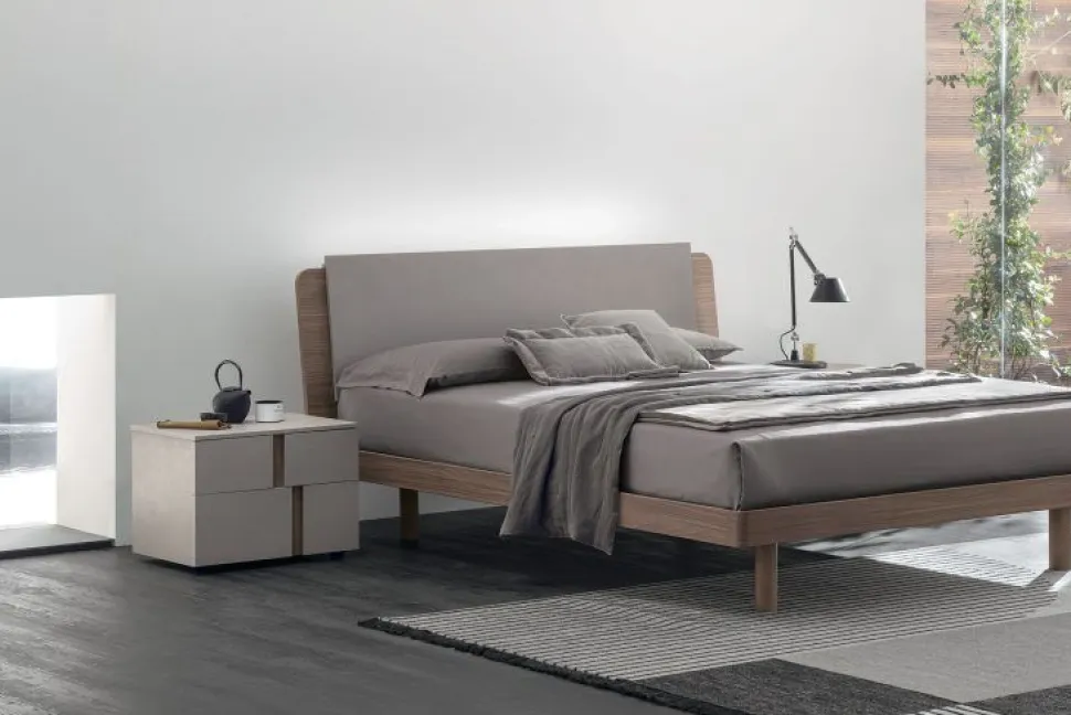 Letto in legno matrimoniale Materia disponibile in 2 misure e vari colori
