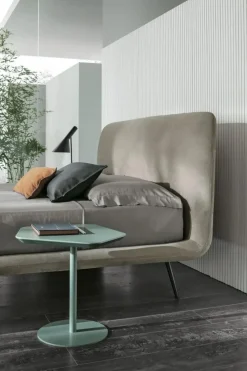Letto in tessuto imbottito matrimoniale Moon disponibile in 2 misure e vari colori