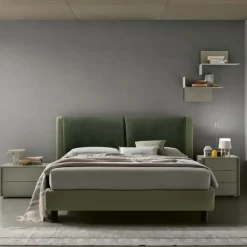 Letto in tessuto imbottito matrimoniale Gemma disponibile in 2 misure e vari colori
