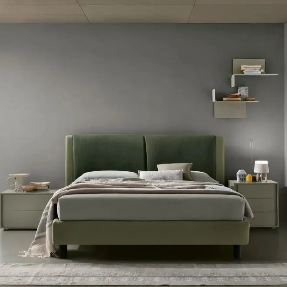 Letto in tessuto imbottito matrimoniale Gemma disponibile in 2 misure e vari colori