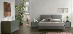 Letto in tessuto imbottito matrimoniale con testiera reclinabile disponibile in 2 misure e vari colori