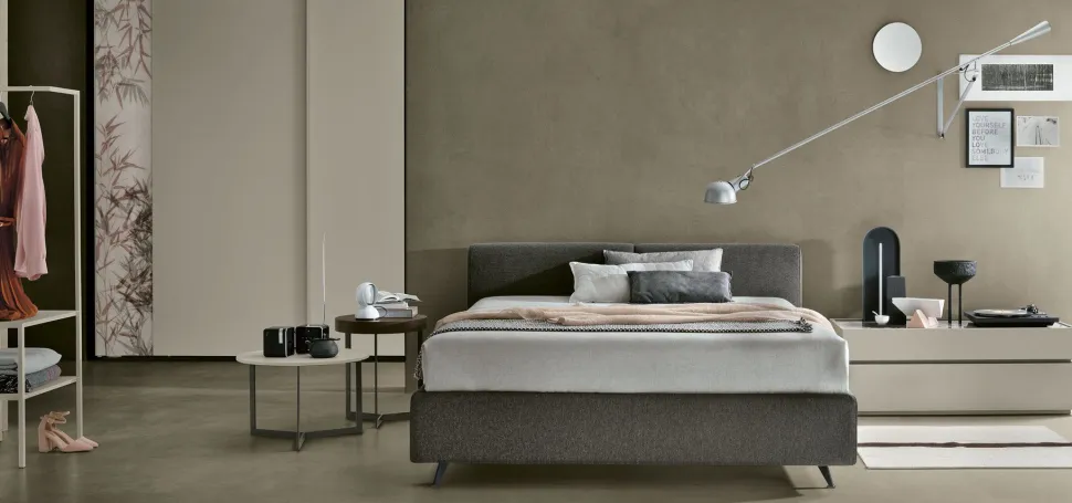 Letto in tessuto imbottito matrimoniale Veronica disponibile in 2 misure e vari colori