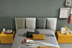 Letto in tessuto imbottito matrimoniale Alessio disponibile in 2 misure e vari colori