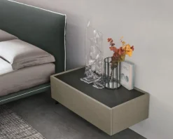 Letto in tessuto imbottito matrimoniale Jerry disponibile in 2 misure e vari colori