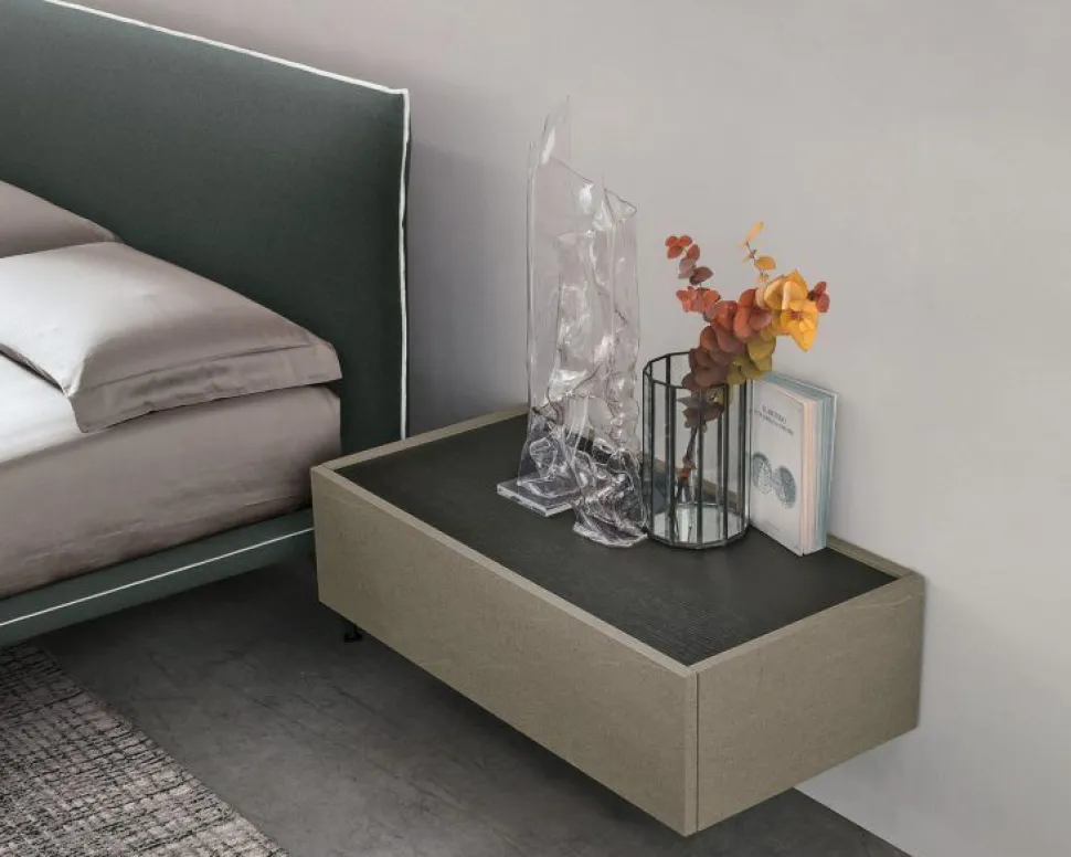 Letto in tessuto imbottito matrimoniale Jerry disponibile in 2 misure e vari colori