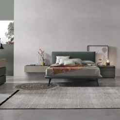 Letto in tessuto imbottito matrimoniale Jerry disponibile in 2 misure e vari colori