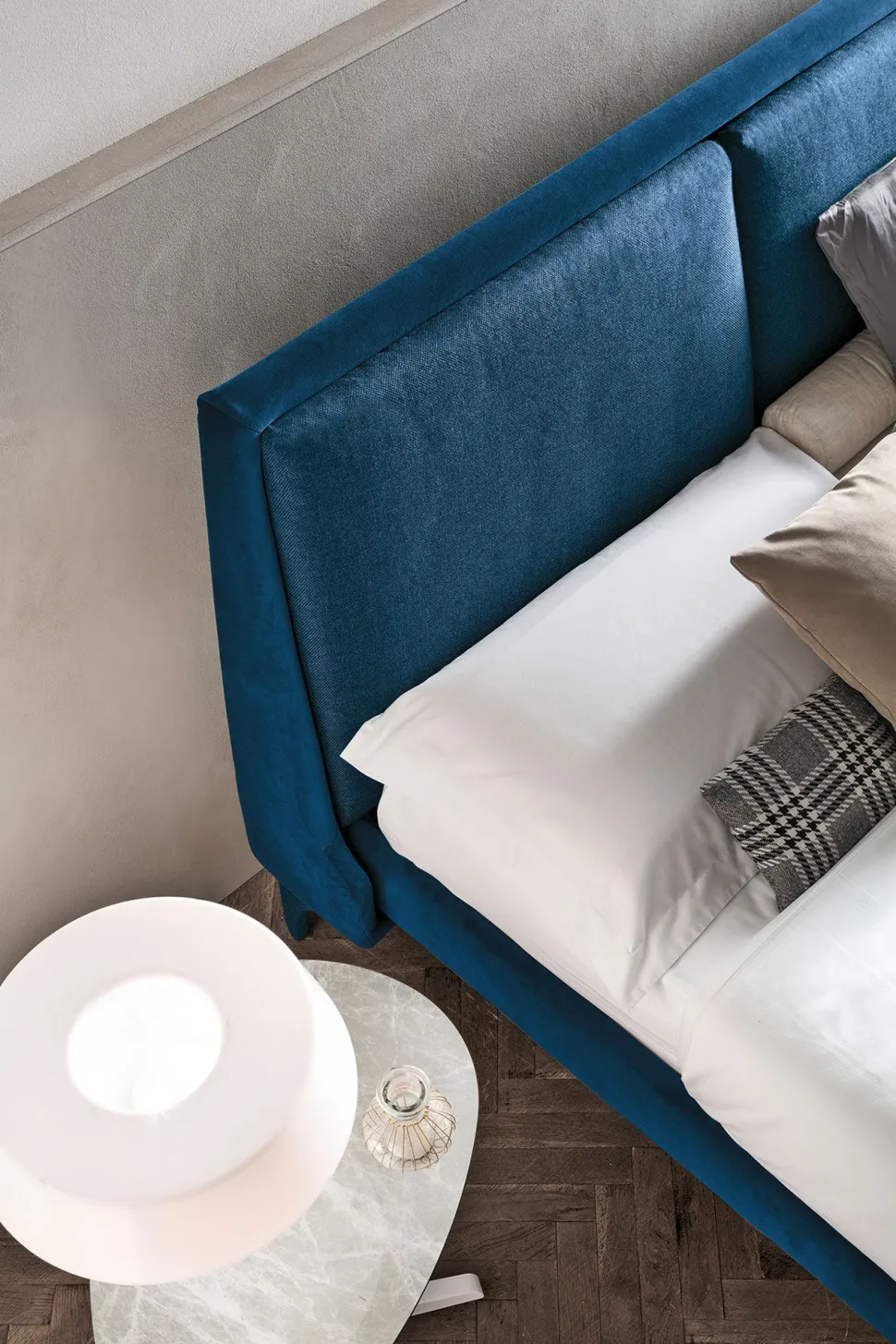 Letto matrimoniale Angel linea Dreamer in finitura Blu