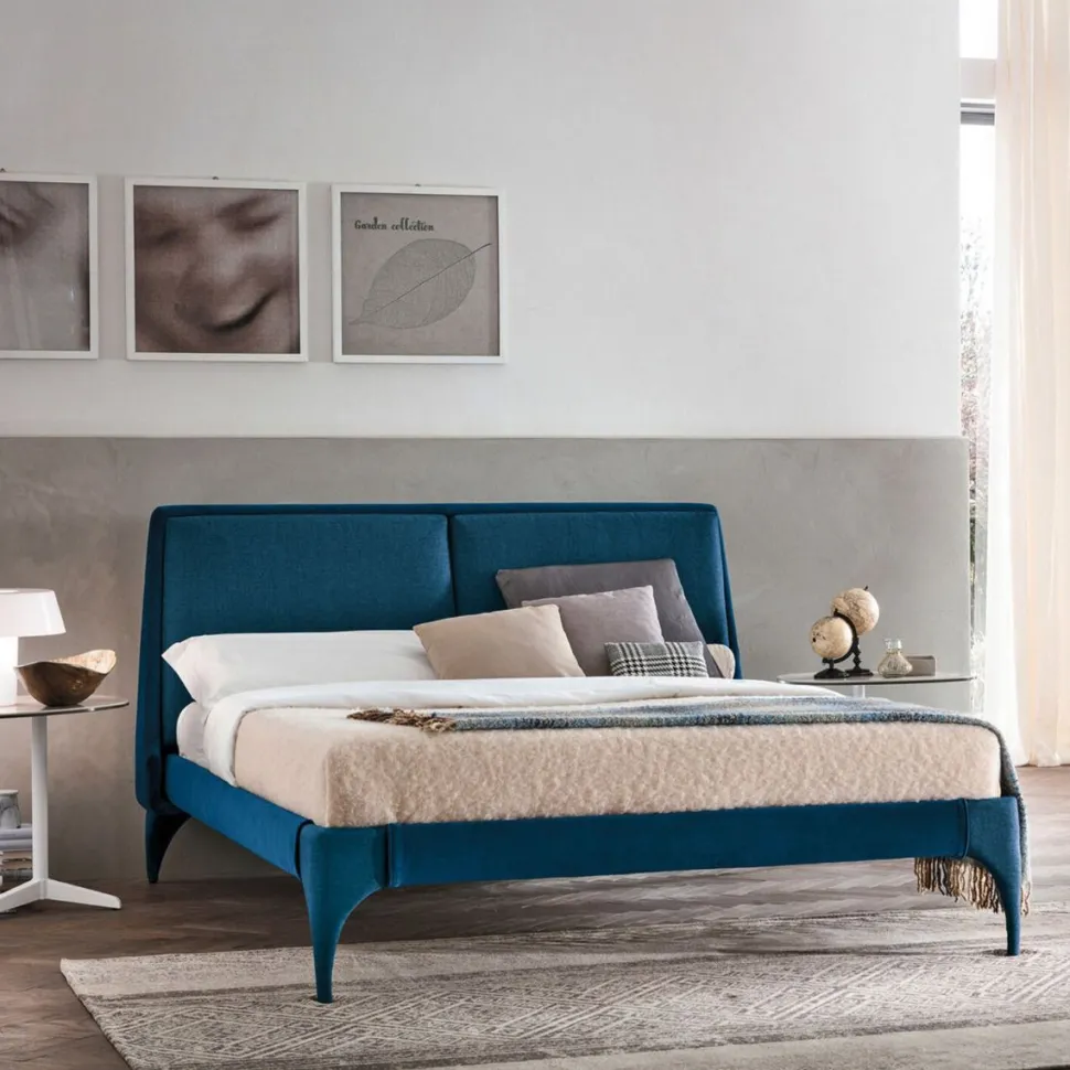 Letto matrimoniale Angel linea Dreamer in finitura Blu
