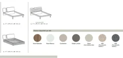 Letto matrimoniale Barcellona linea Domino disponibile in 4 colori
