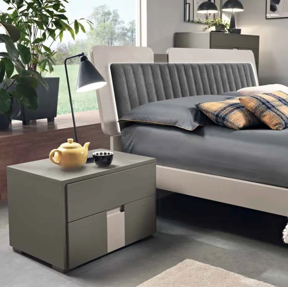 Letto matrimoniale Barcellona linea Domino disponibile in 4 colori