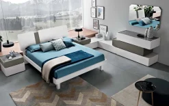 Letto matrimoniale Barcellona linea Domino disponibile in 4 colori