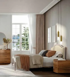 Letto matrimoniale con inserto imbottito Meda linea Ginevra disponibile in vari colori