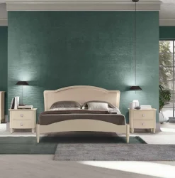 Letto matrimoniale con inserto imbottito Meda linea Ginevra disponibile in vari colori