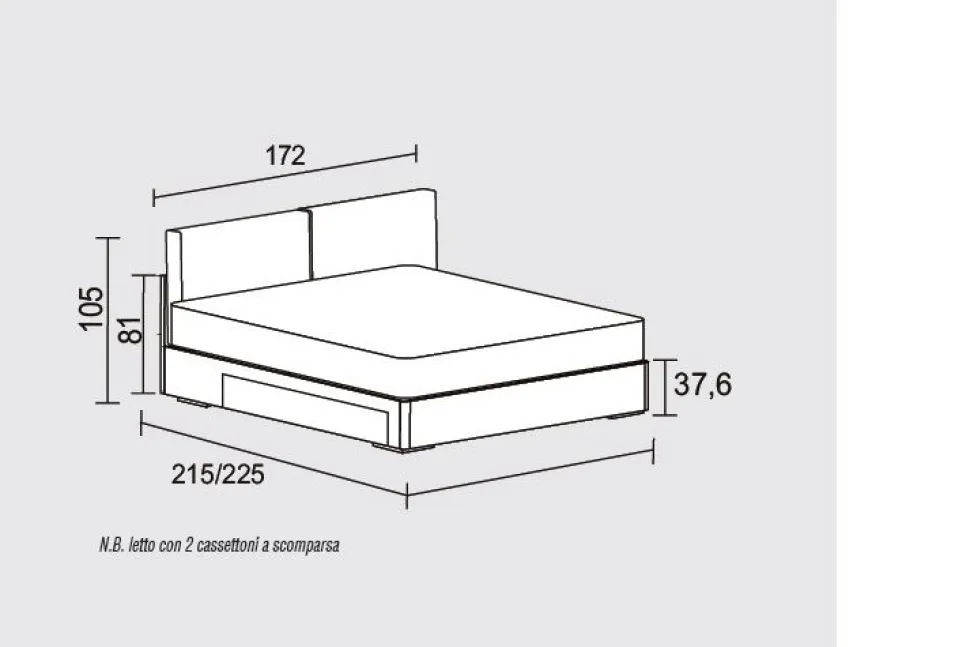 Letto matrimoniale contenitore Augusto linea New Season