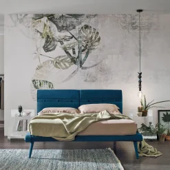 Letto matrimoniale Corfù linea Dreamer in finitura Blu