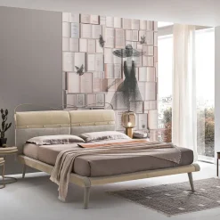 Letto matrimoniale Corfù Plus linea Dreamer in finitura Tortora