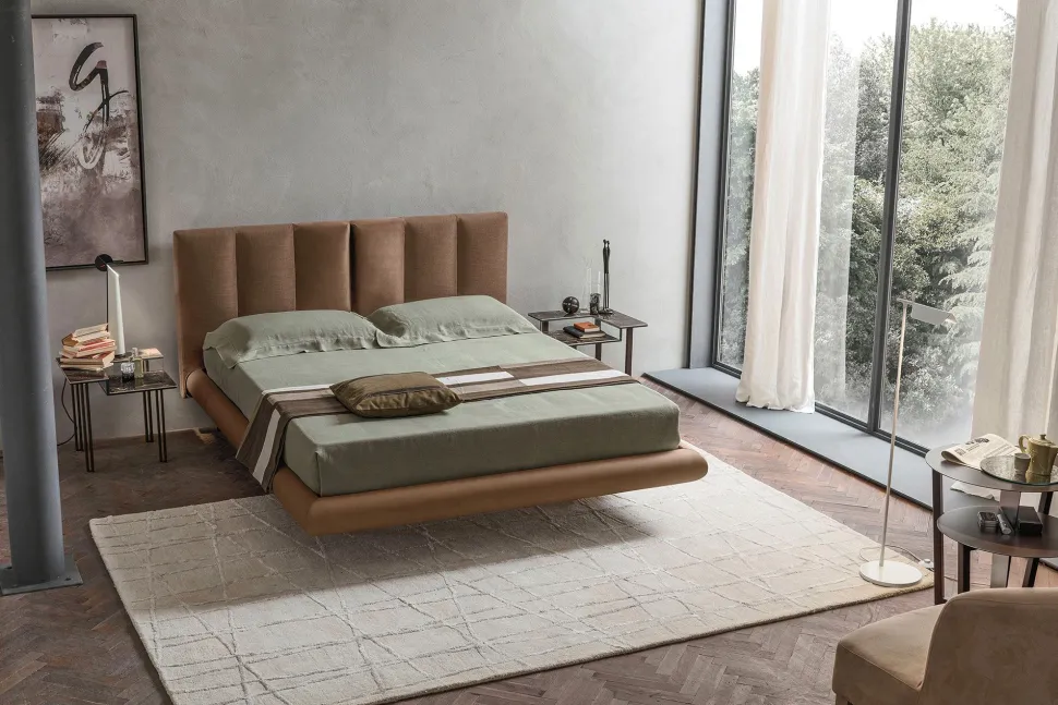 Letto matrimoniale Creta linea Dreamer in finitura Tabacco