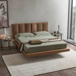 Letto matrimoniale Creta linea Dreamer in finitura Tabacco
