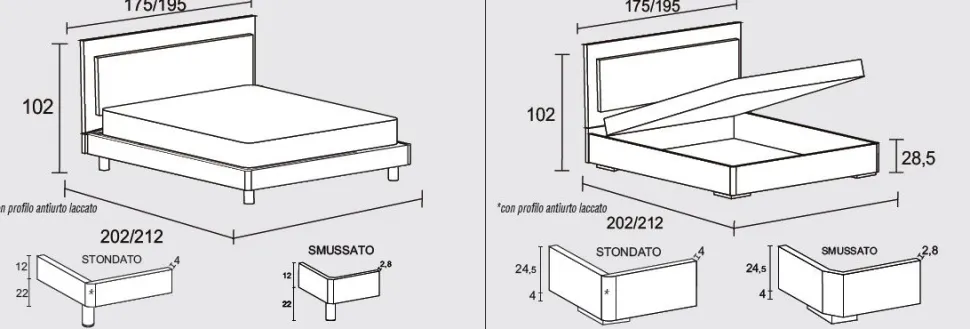 Letto matrimoniale Dammer linea New Season