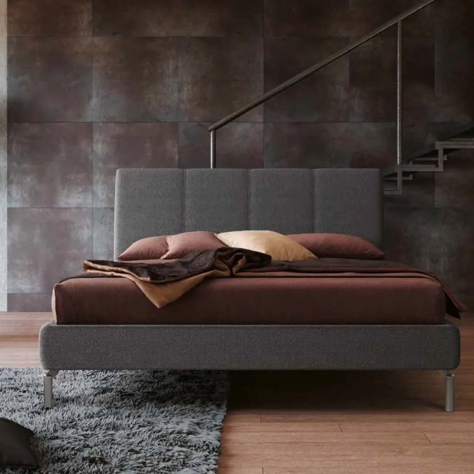 Letto matrimoniale imbottito moderno in tessuto trapuntato disponibile in vari colori
