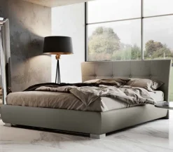 Letto matrimoniale imbottito Cloud Soft con testiera capitonné moderna disponibile in vari colori