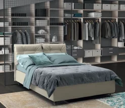 Letto matrimoniale imbottito in tessuto modello Flora linea Lotto