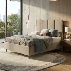 Letto matrimoniale imbottito in velluto Blume linea Chérie disponibile in 7 colori