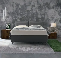 Letto matrimoniale imbottito in tessuto modello Meta linea Lotto