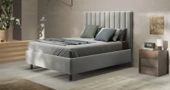 Letto Matrimoniale Imbottito in Velluto Berlino - Linea Cherie (Colori e Accessori Personalizzabili)