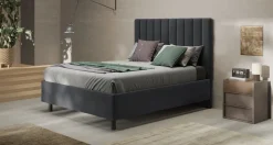 Letto Matrimoniale Imbottito in Velluto Berlino - Linea Cherie (Colori e Accessori Personalizzabili)