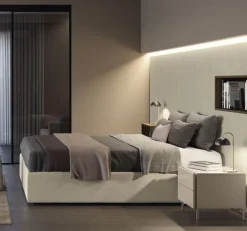Letto matrimoniale imbottito in tessuto modello Conte linea Lotto