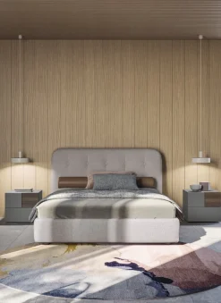 Letto matrimoniale imbottito Neo linea Lotto disponibile in vari colori e tessuti