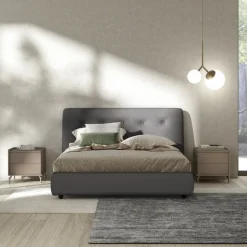 Letto matrimoniale imbottito Neo linea Lotto disponibile in vari colori e tessuti