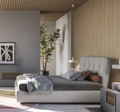 Letto matrimoniale imbottito Neo linea Lotto disponibile in vari colori e tessuti