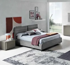 Letto matrimoniale imbottito Milko linea Domino disponibile in 3 colori