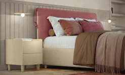 Letto matrimoniale imbottito Dominique linea Ginevra disponibile in vari colori