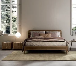 Letto matrimoniale in legno con testiera bicolore modello Ambra linea Lotto
