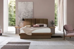 Letto matrimoniale Itaca linea Dreamer in finitura Tabacco