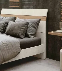 Letto matrimoniale moderno con testiera curva e inserto in vari colori
