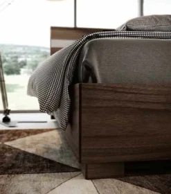 Letto matrimoniale moderno con testiera curva e inserto in vari colori