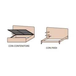 Letto Matrimoniale Moderno Corin con Mensole Integrate (Colori e Accessori Personalizzabili)