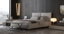 Letto Matrimoniale Moderno Main - Linea New Season (Tessuti e Contenitore Personalizzabili)